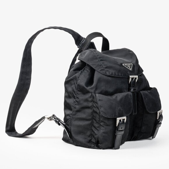 Prada Saffiano-Trimmed Tessuto Backpack - Picture 1 of 16